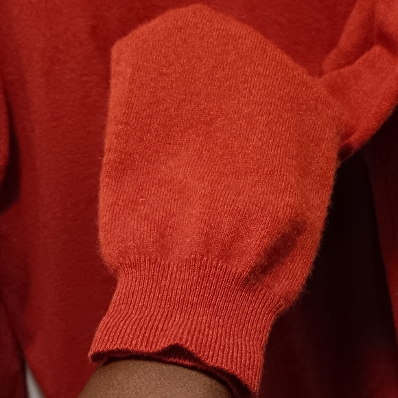 Club Room V-Neck Long Sleeved Men's Sweater Estate 100% Cashmere RUST Orange XL - Picture 6 of 7